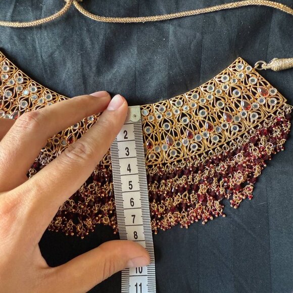 Bridal Costume Jewelry Set – Choker, Earrings & Bangles - Picture 4 of 9